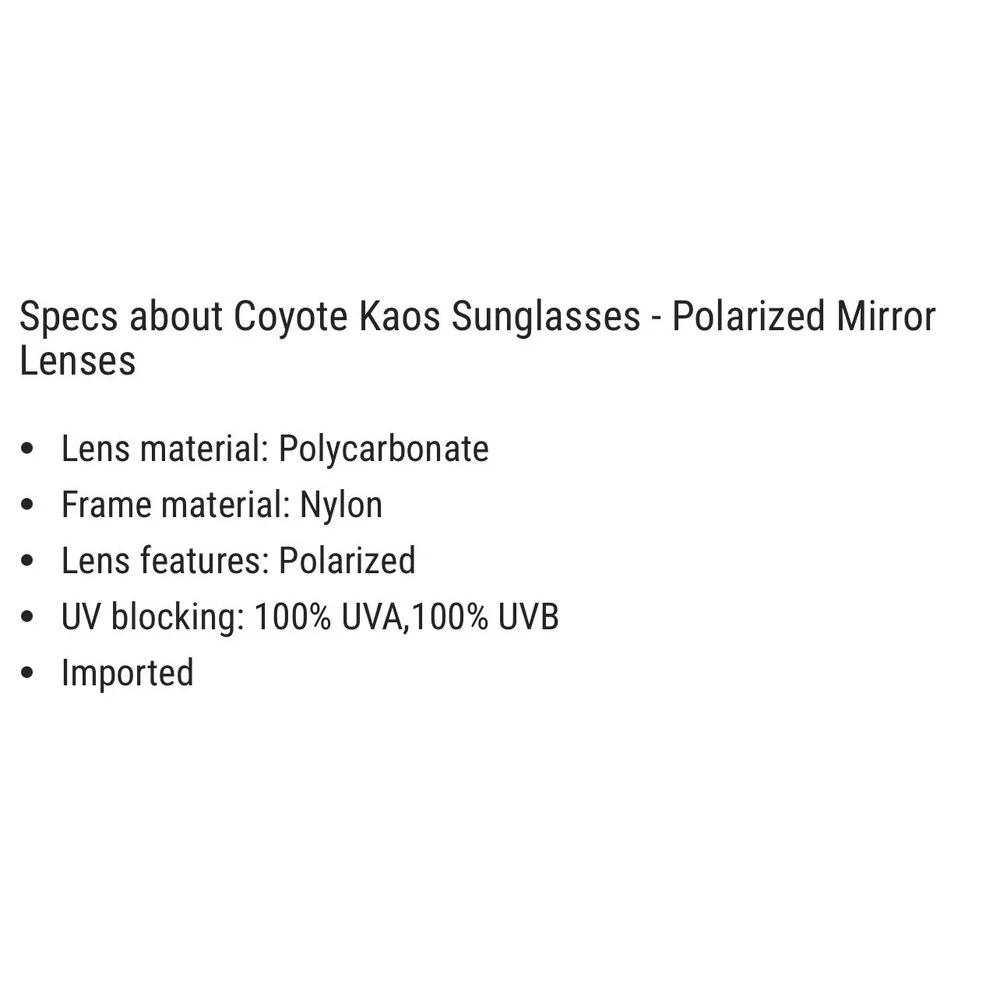 Coyote Kaos Unisex‎ Sports Shield Designer Sunglasses Black/Ice Blue $79.99 WOW!